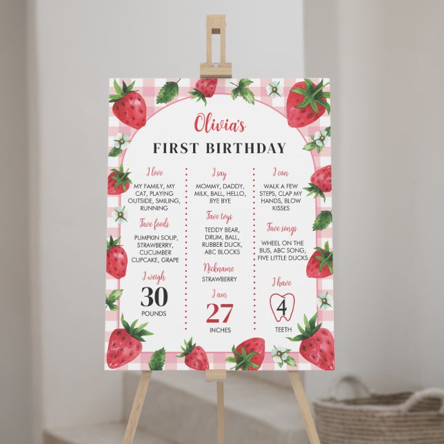 Poster Strawberry Birthday - Sinal de Marco Berry Sweet (Criador carregado)