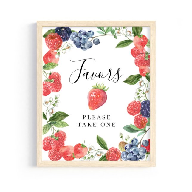 Poster Strawberry Blueberry Favors - Please Take One Sign (Criador carregado)