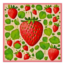 Póster Strawberry Dadaist Trabalho de arte