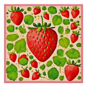 Póster Strawberry Dadaist Trabalho de arte