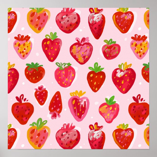 Poster Strawberry Delight Pattern (Frente)