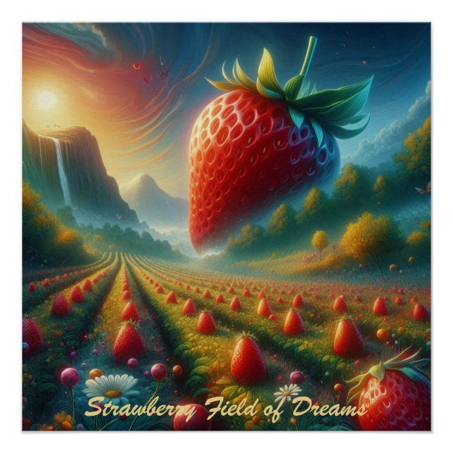 Póster Strawberry Field of Dreams (Frente)
