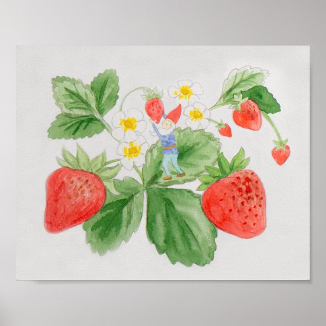 Poster Strawberry Gnome art print (Frente)