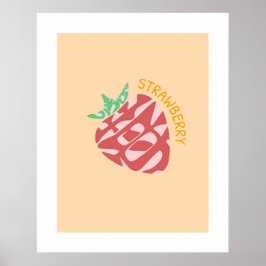 Poster Strawberry Kanji/Hiragana Word Wall Art Japonês