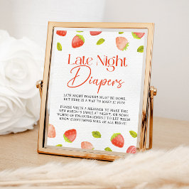 Poster Strawberry Late Night Fralda Berry Sweet Chá