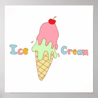 Poster Strawberry Mint Cone
