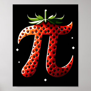 Poster Strawberry Pi Day Engraçado Professor de Matemátic