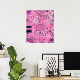Poster Strawberry Sundae Abstract Art 