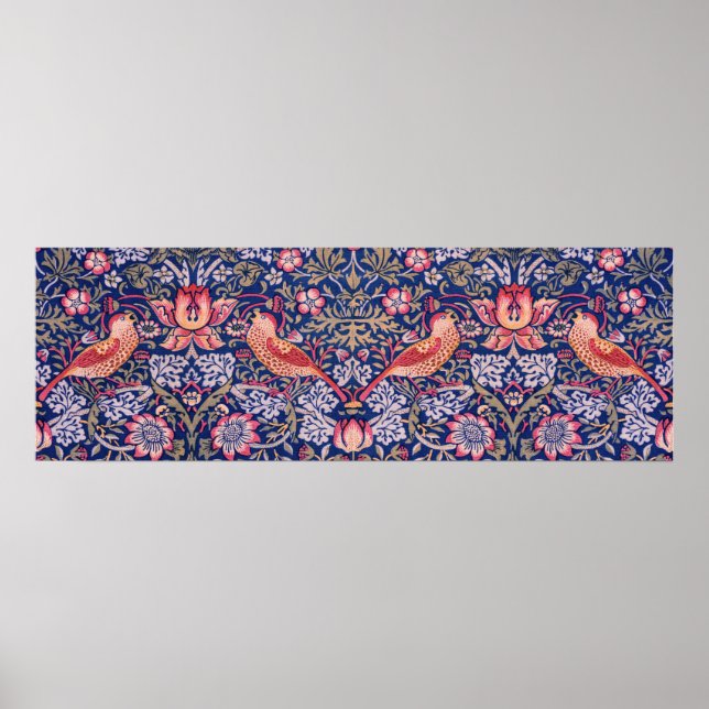 Poster Strawberry Thief por William Morris (Frente)