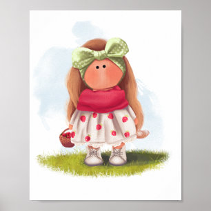 Poster Strawberry Tilda Doll