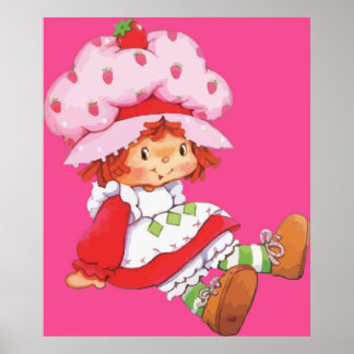 Poster Strawberry Vintage Retro 80s 1980s Cartoon