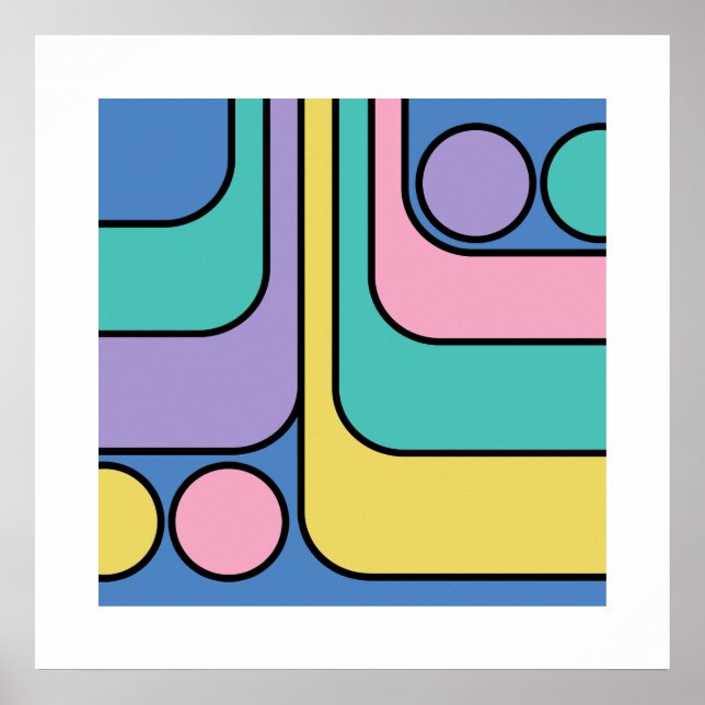 Poster Streamline Moderne Estilo Retroativo Geométrico De (Frente)