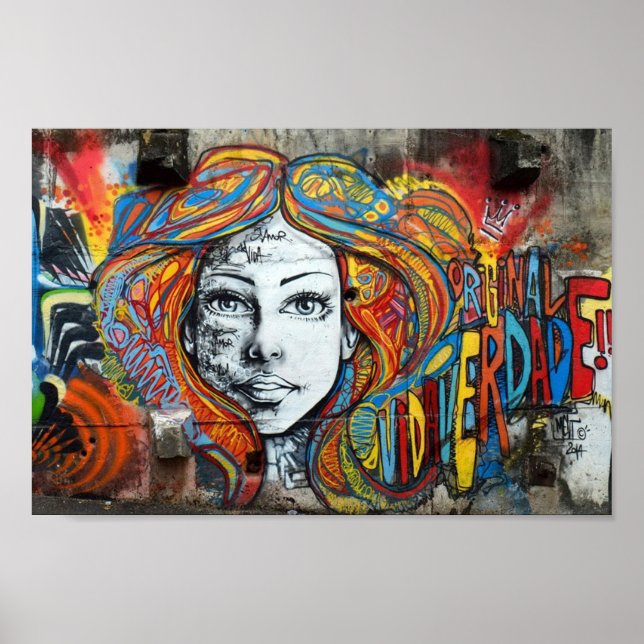 Poster - Street Art Face Girl (Frente)
