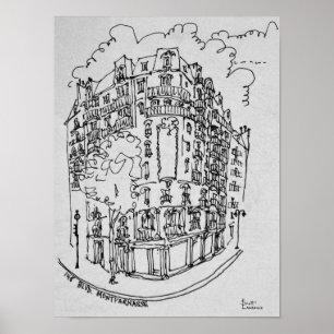 Póster Street Montparnasse Boulevard  Paris, França