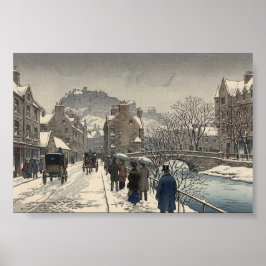 Poster Street of Edinburgh in Winter
