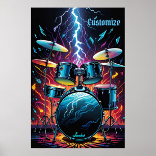 Poster Strike A Beat Drum Set