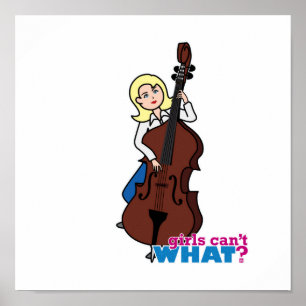 Póster String Bass Player Girl - Light/Blona