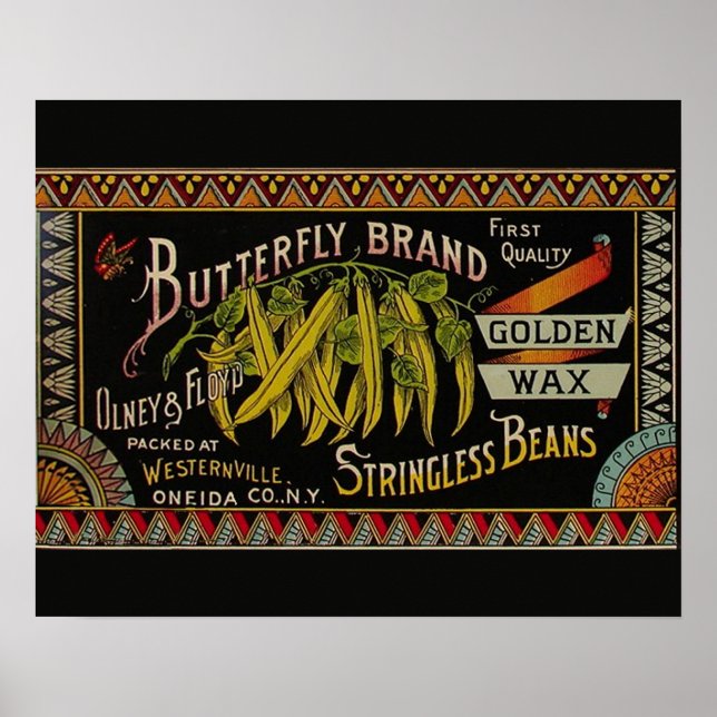 Poster String Bean Label Vegetal País (Frente)