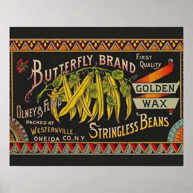 Poster String Bean Label Vegetal País (Frente)