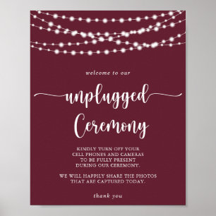 Poster String Lights Burgundy Unplugged Ceremony