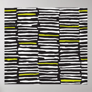 Poster Stripes Desenhadas À Mão: Padrão De Vintagem.