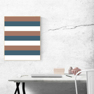 Poster Stripes Mocha Castanho Branco