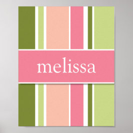 Poster Stripes Personalizado Wall Art, sherbert