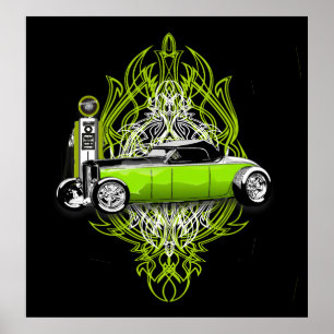 Poster Striping de Kustom e uns 32 no preto