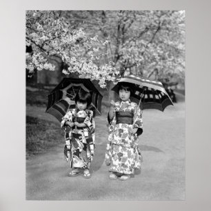 Póster Stroll da flor de cerejeira, 1925