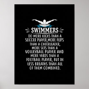 Poster Strong Swimmer Swim Swimming Gifts For Men Women
