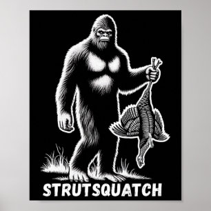 Poster Strutsquatch Bigfoot Sasquatch Engraçado Juventude