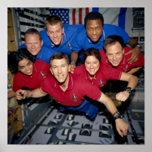 Poster STS-107 Tripulação Retrato tirado a bordo de Colum