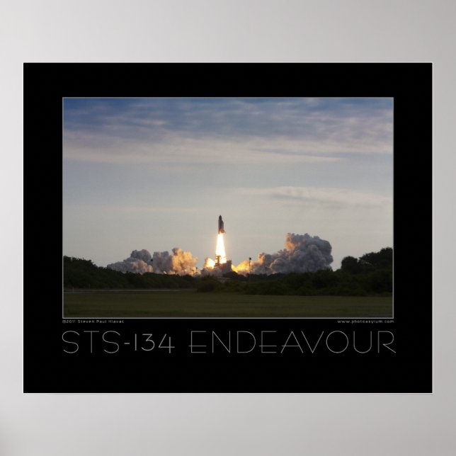 Poster STS-134 Endeavor do Shuttle do Espaço (Frente)