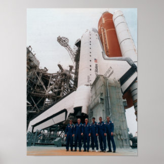 Poster STS-77 Crewners posam com Shuttle Endeavor