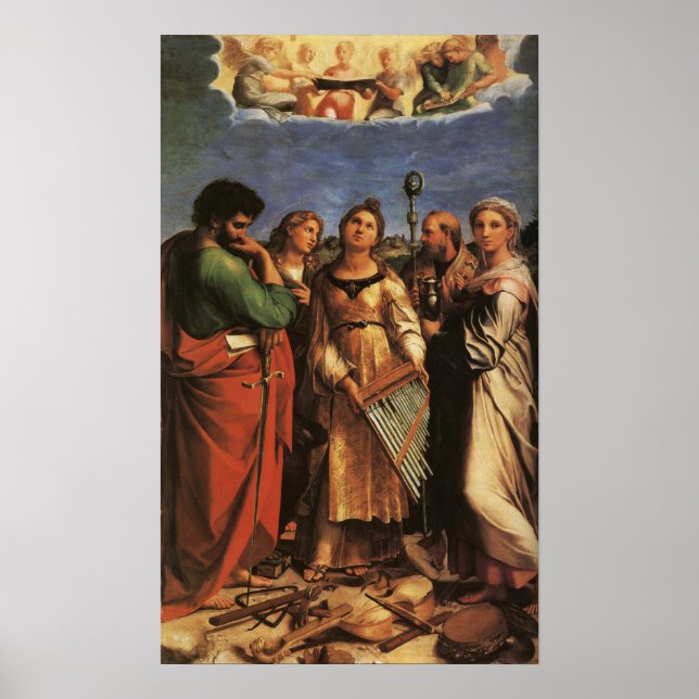 Poster Sts Cecilia, Paul, John Evangelist, Mar... (Frente)