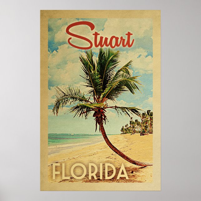 Poster Stuart Palm Tree Viagens vintage (Frente)