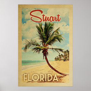 Poster Stuart Palm Tree Vintage Travel