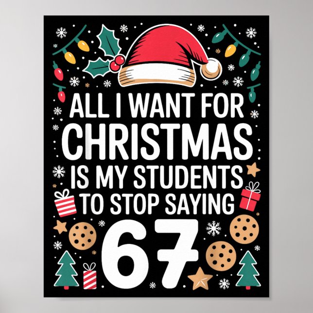 Poster Students Saying 6-7 Funny Six Seven Teacher Christ (Frente)