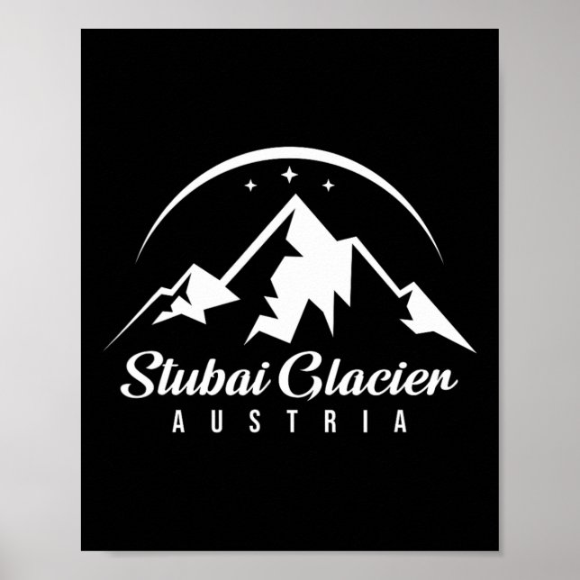 Poster Stui Glacier Austria Ski Resort Skiboardin (Frente)