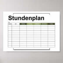stundenplan, time, agenda, poster, deutsch po