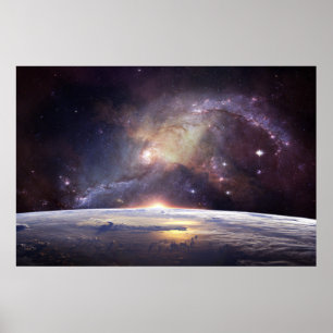 Poster Stunning galaxy and earth
