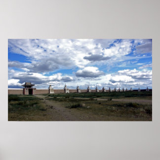 Póster Stupa Wall no mosteiro de Erdene Zuu, Mongólia