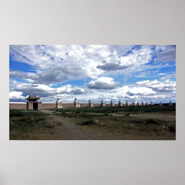 Póster Stupa Wall no mosteiro de Erdene Zuu, Mongólia (Frente)