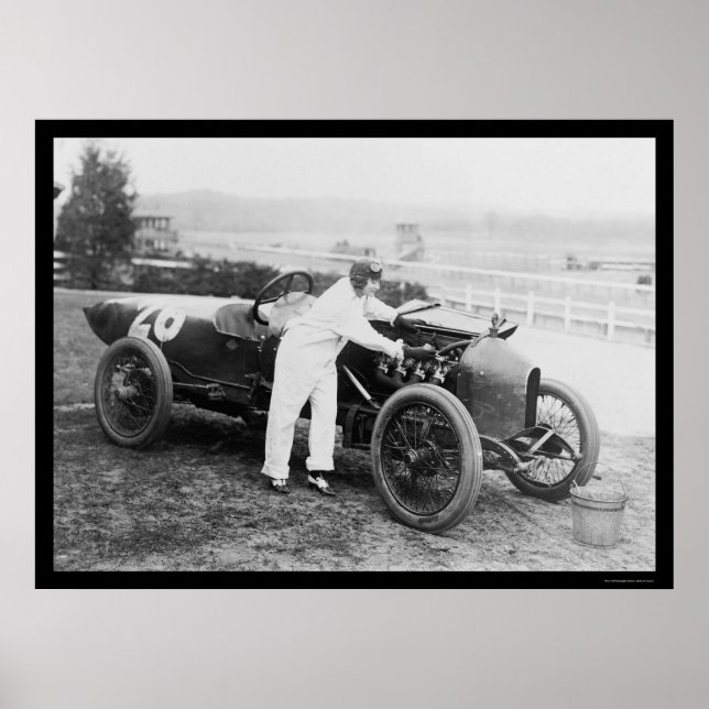 Póster Stutz Racer Mulher Mecânica 1916 (Frente)