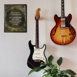 Poster Sua Citação Favorita Sobre O Amarelo Negro Marrom<br><div class="desc">O fundo é coberto com um gráfico riscado, angustiado, vítreo, granulado em tons de marrom, preto e amarelo. Você é bem-vindo para substituir minha obra de arte digital por sua própria, ou mesmo com uma foto que você ama! Por cima disso, um grande círculo negro translúcido ajuda o seu texto...</div>