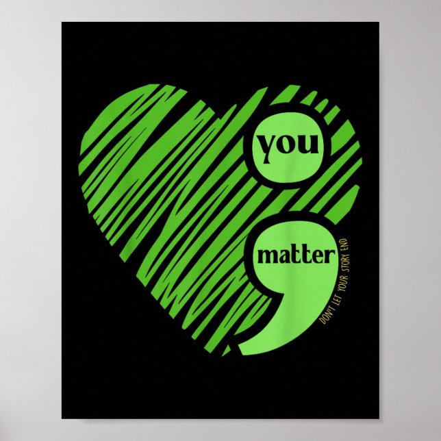 Poster Sua Consciência Mental Semicolon Inspiração (Frente)