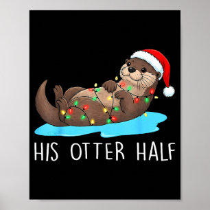 Poster Sua e Dela Metade de Lontra de Chapéu de Papai Noe