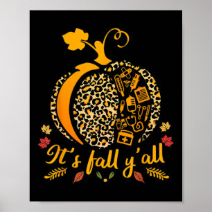 Poster Sua Enfermeira de Halloween Pumpkin de outono Scru