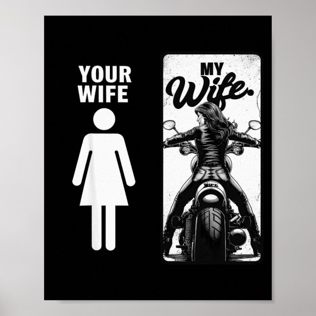 Poster Sua esposa é simples Minha esposa Biker esposa do  (Frente)