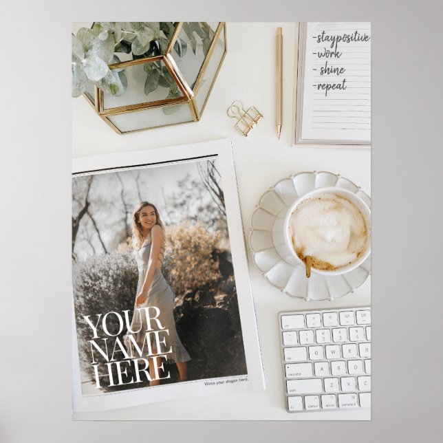 Poster Sua Foto da Revista! Escritório de Chic Personaliz (Frente)